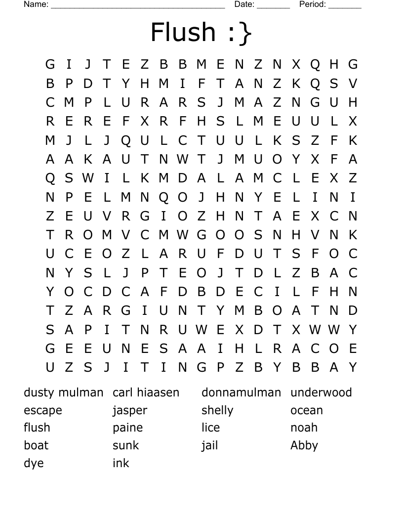 Flush :} Word Search