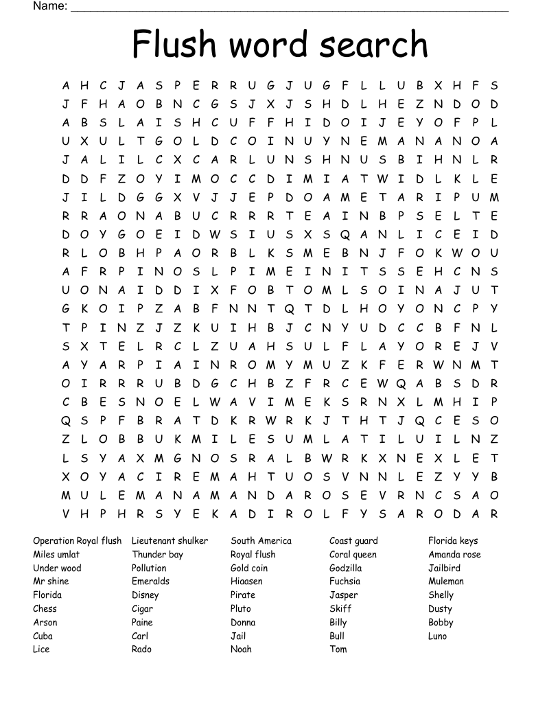 Flush  word search 