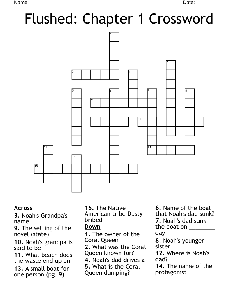 Flushed: Chapter 1 Crossword