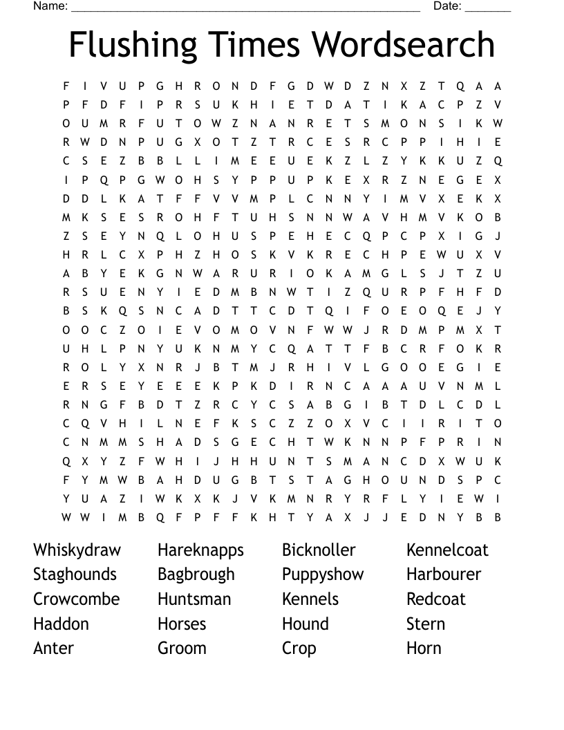 Flushing Times Wordsearch 