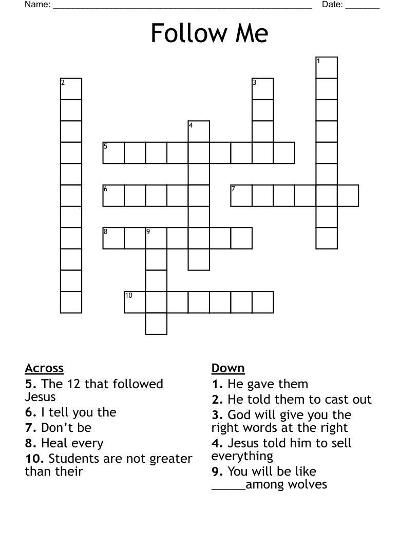 Follow Me  Crossword