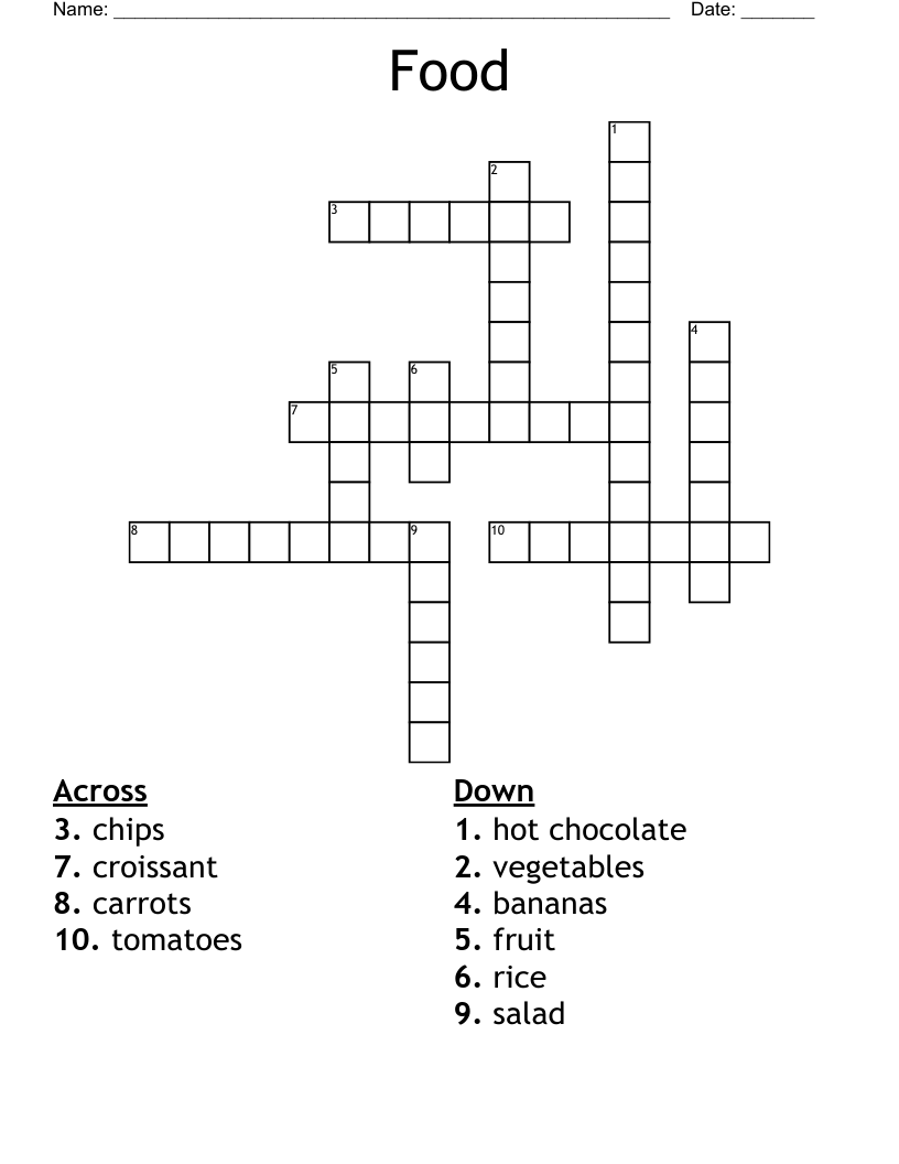 Food Crossword