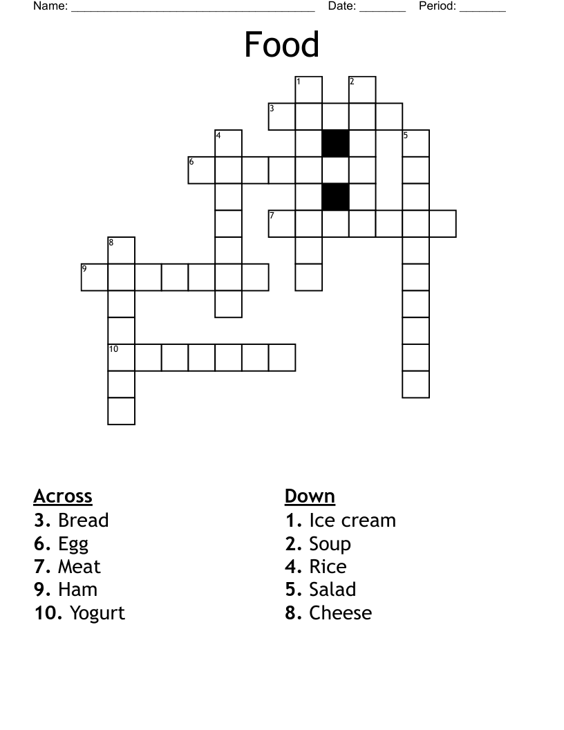Food Crossword