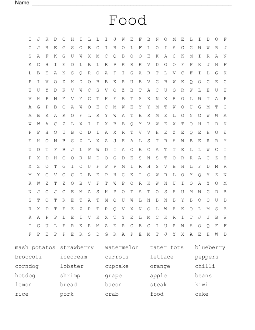 Food Word Search