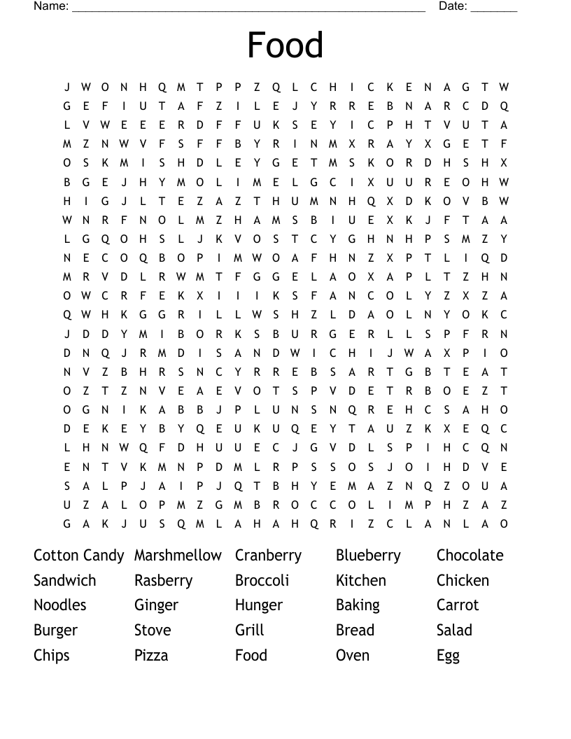 Food Word Search