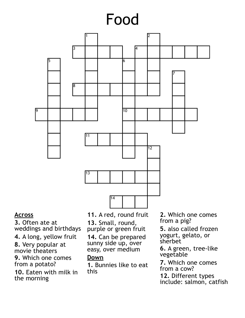 Food Crossword