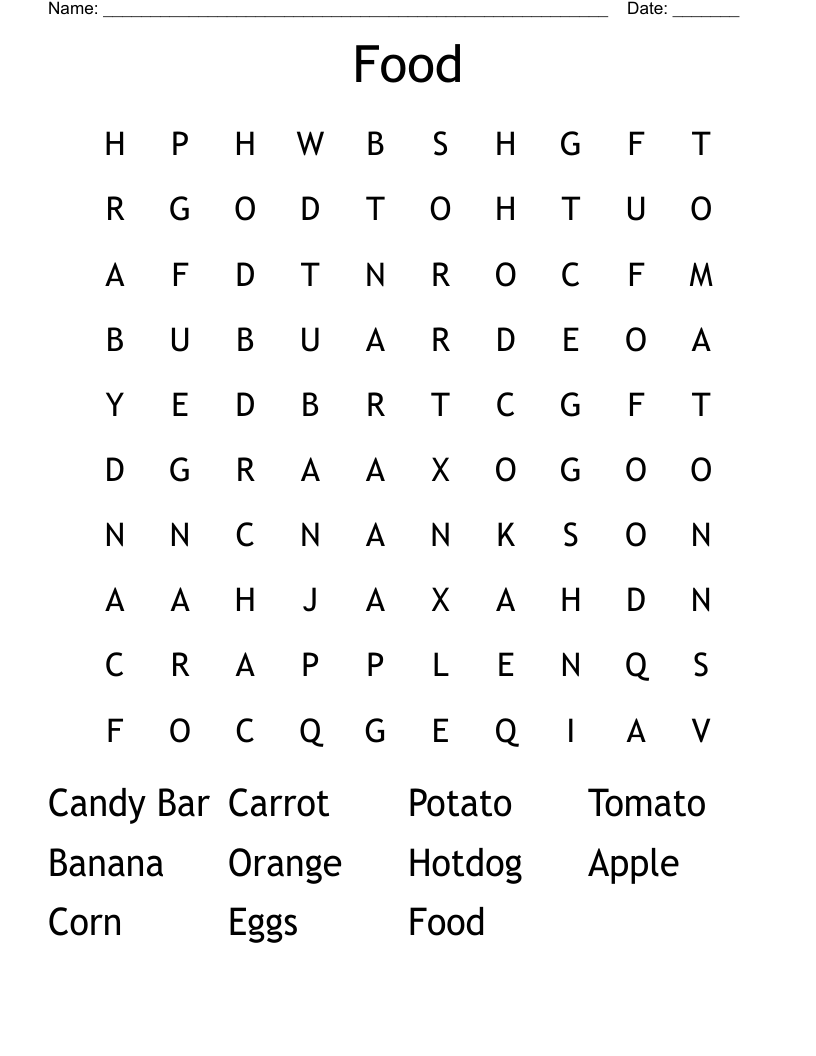 Food Word Search