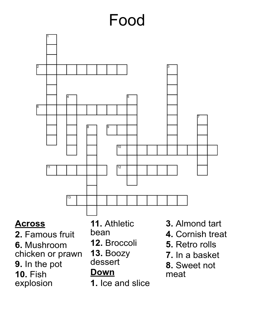 Food Crossword