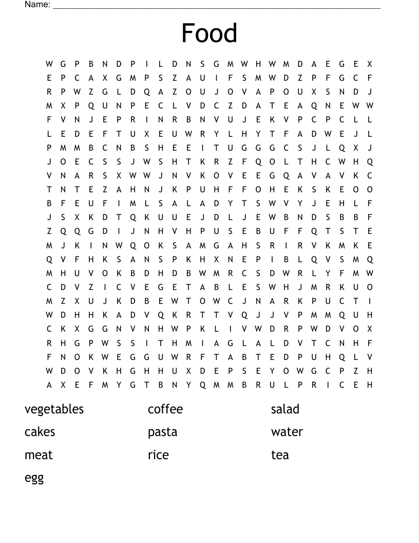 Food Word Search