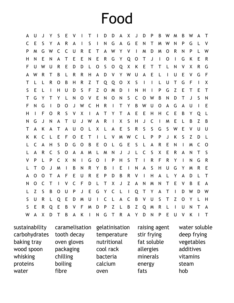 Food Word Search