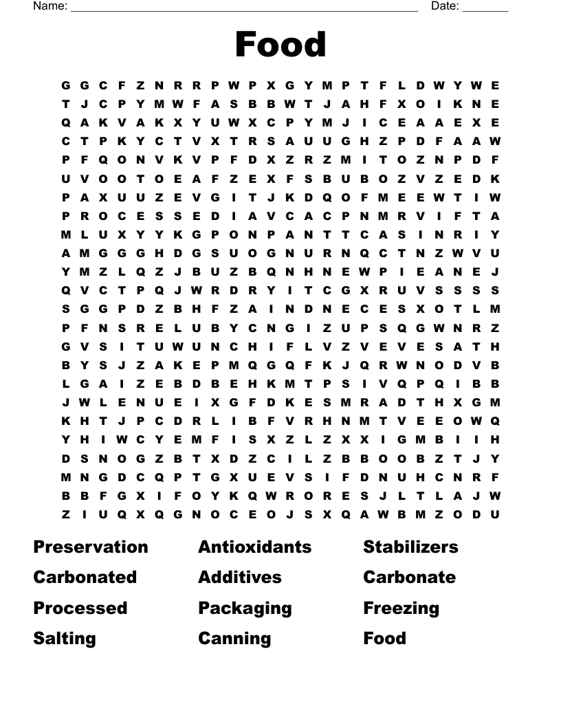 Food Word Search