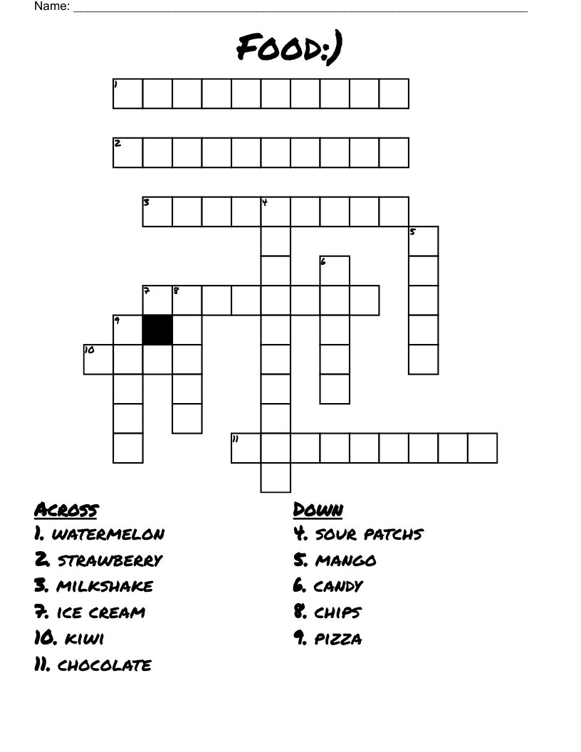 Food:) Crossword
