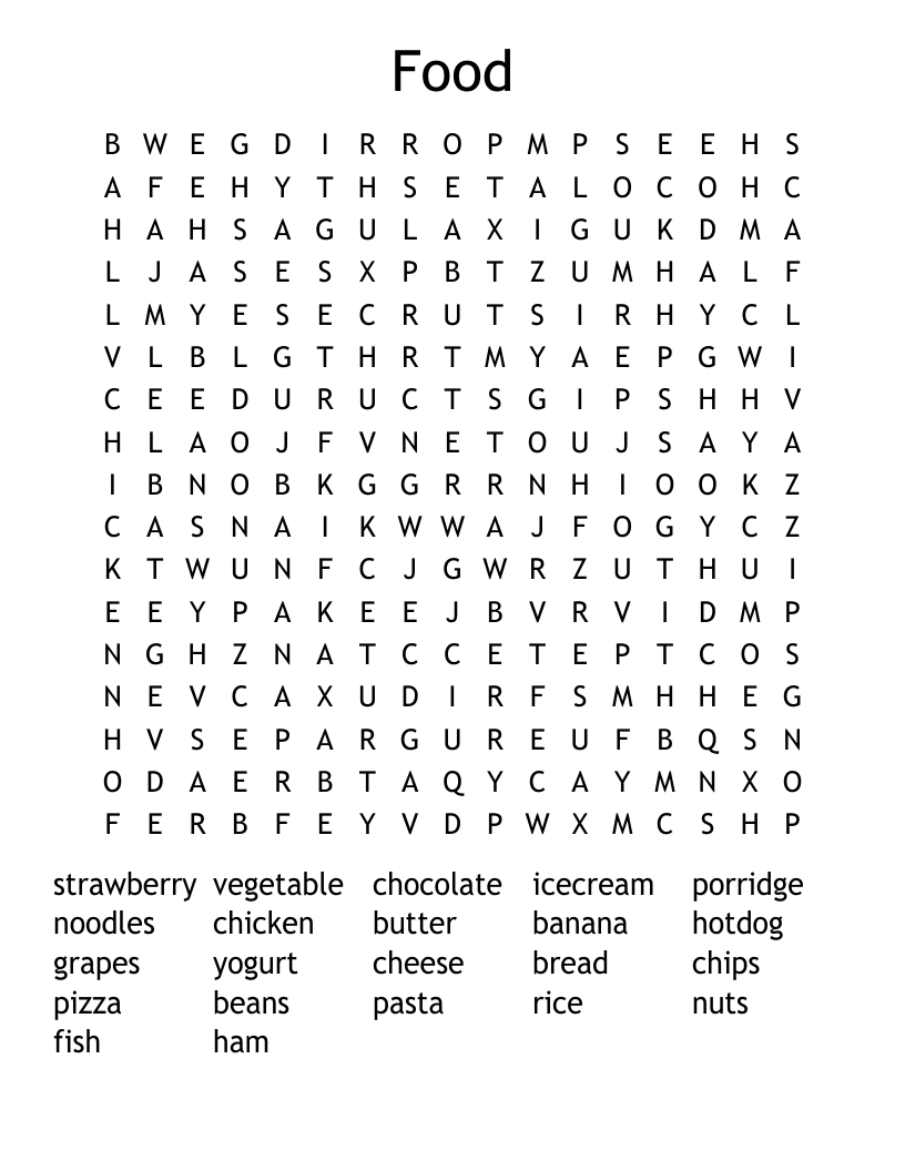 Food Word Search