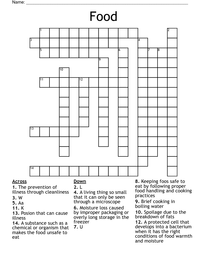 Food Crossword