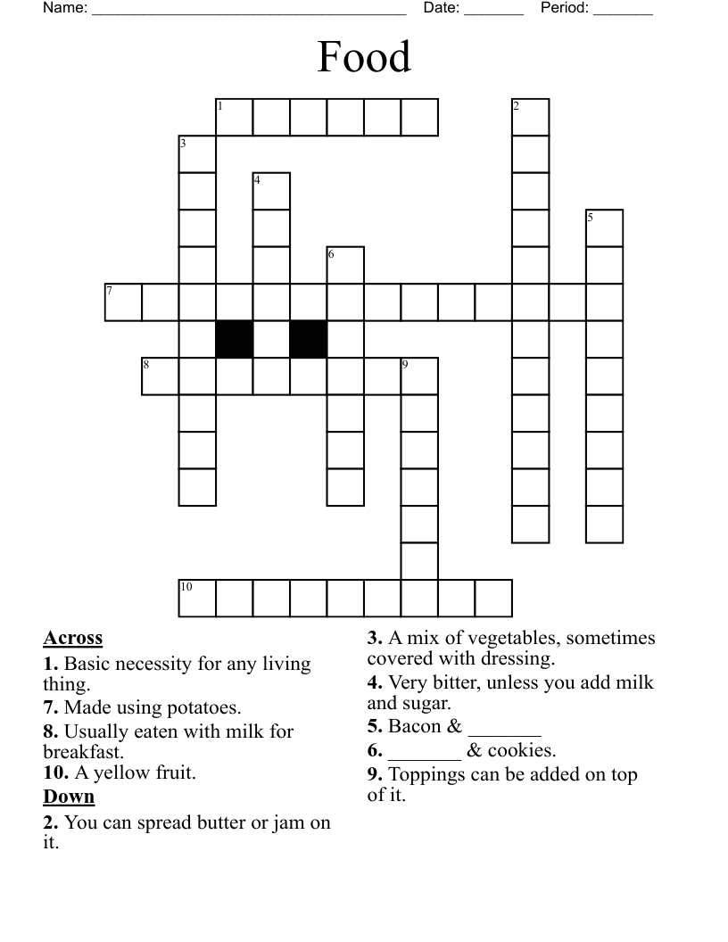 Food Crossword