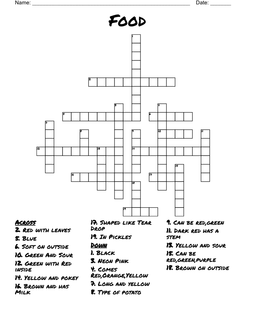 Food Crossword