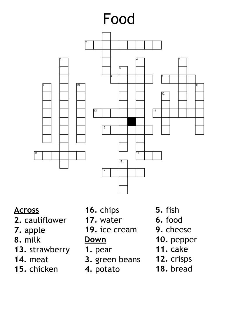 Food Crossword