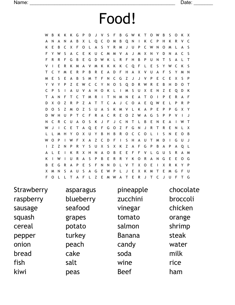 Food! Word Search