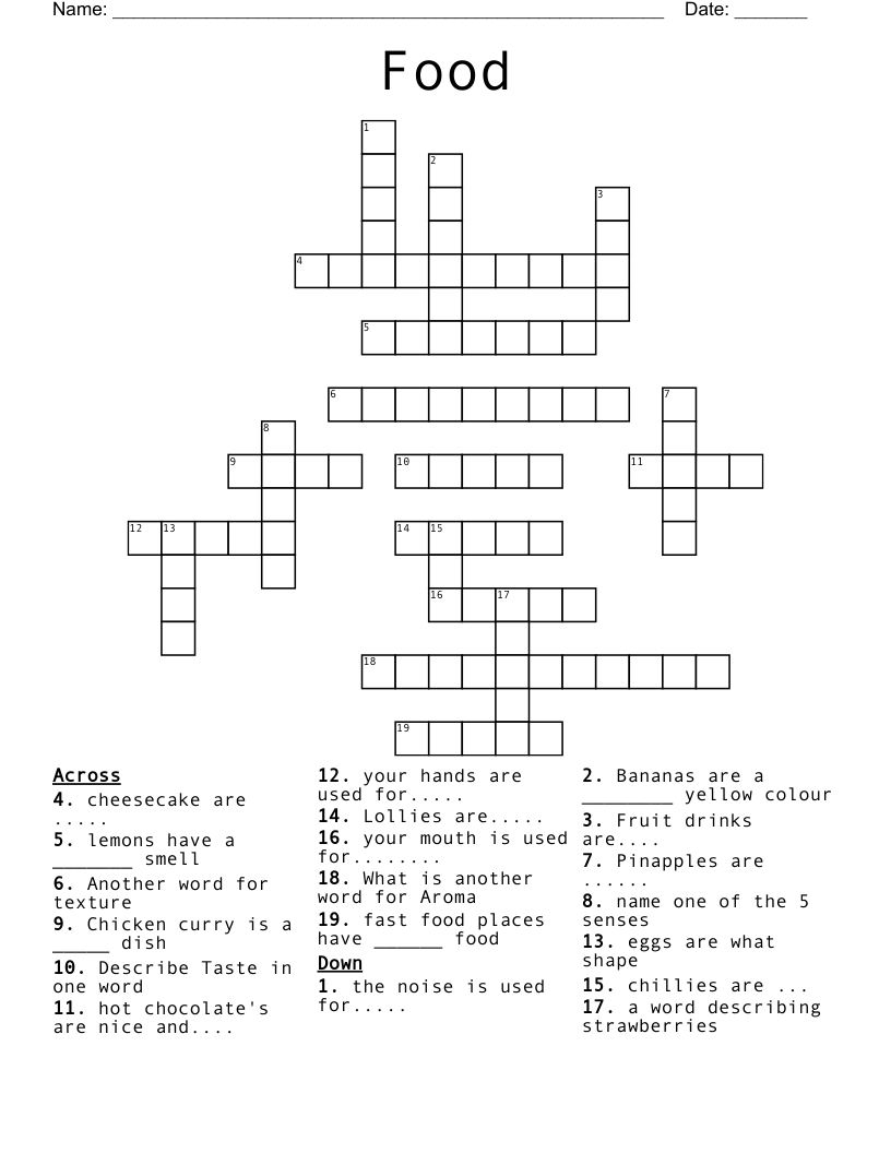 Food Crossword