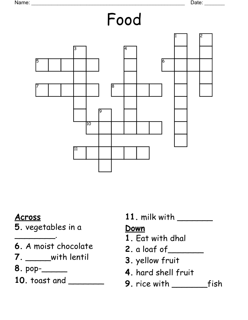 Food Crossword
