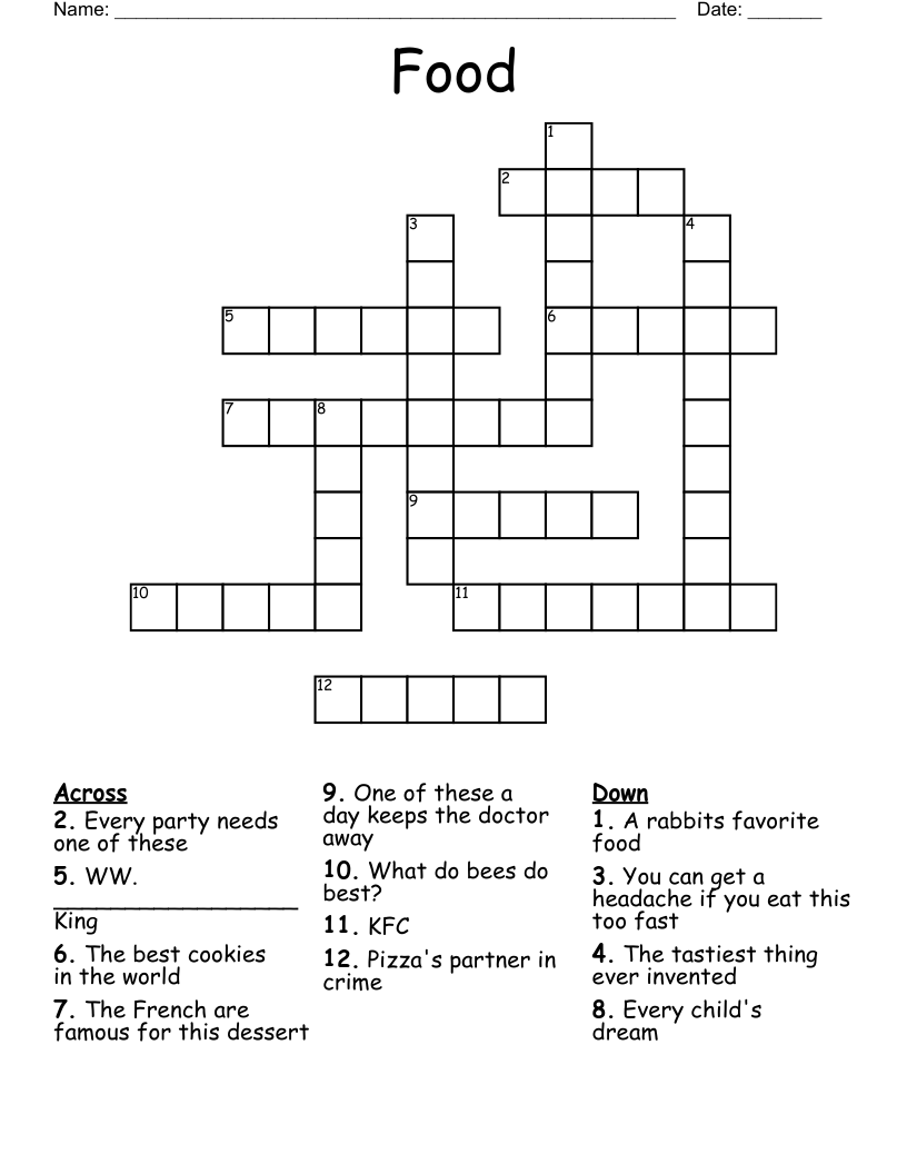 Food Crossword