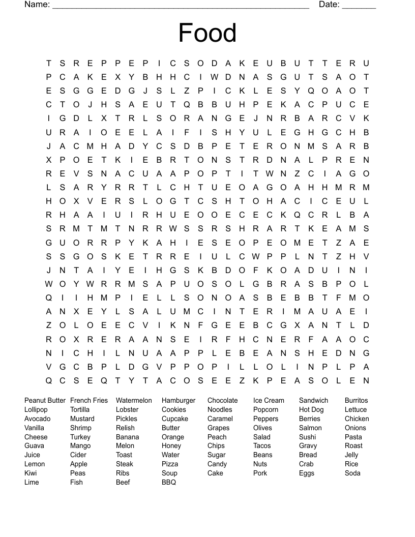 Food Word Search