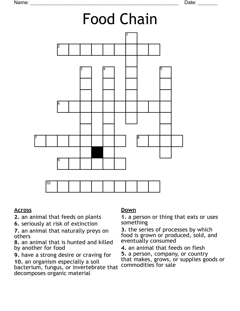 Food Chain  Crossword