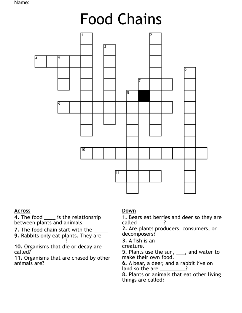 Food Chains Crossword