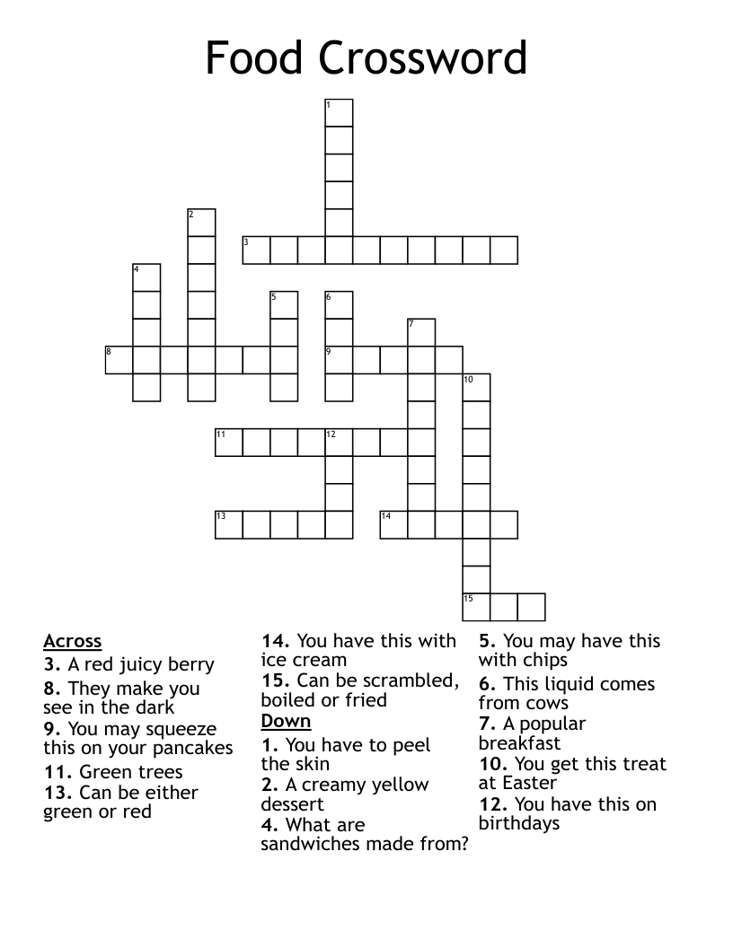 Food Crossword