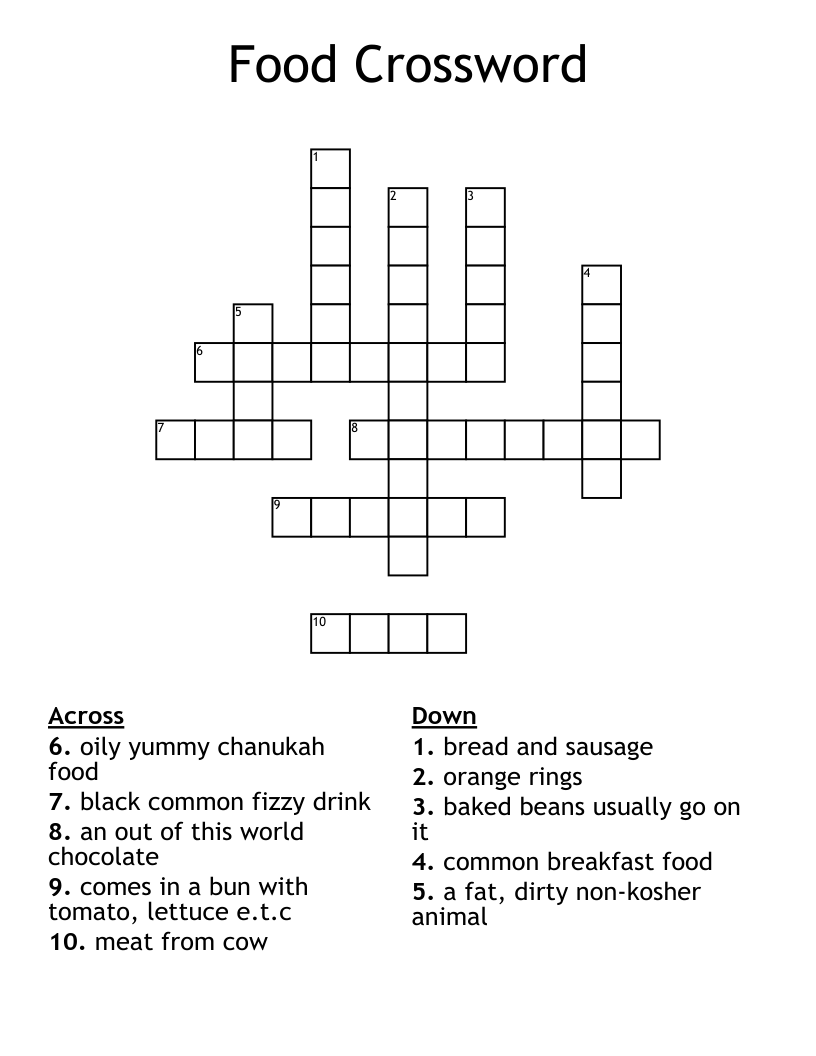 Food Crossword