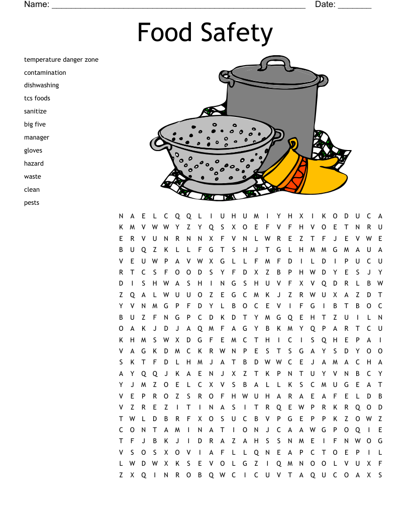 Food Safety Word Search