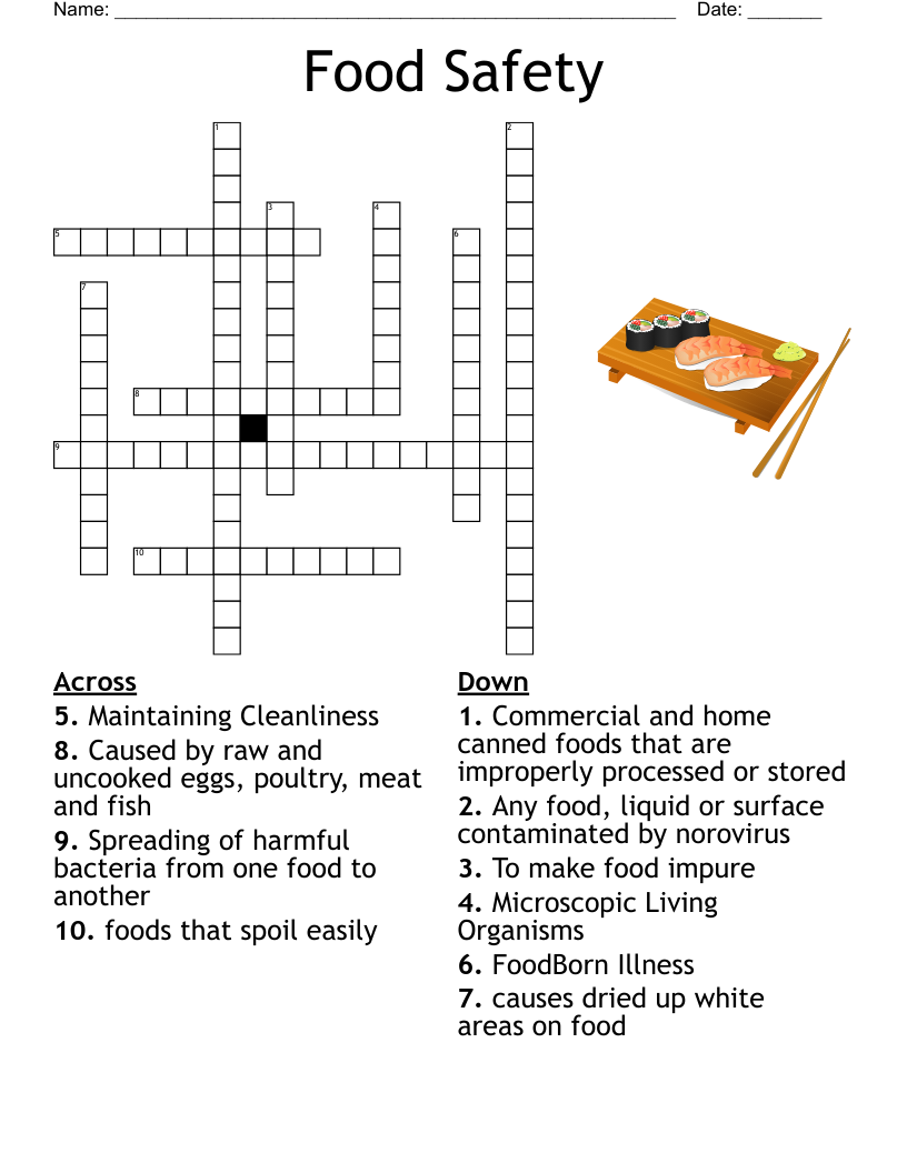 Food Safety Crossword