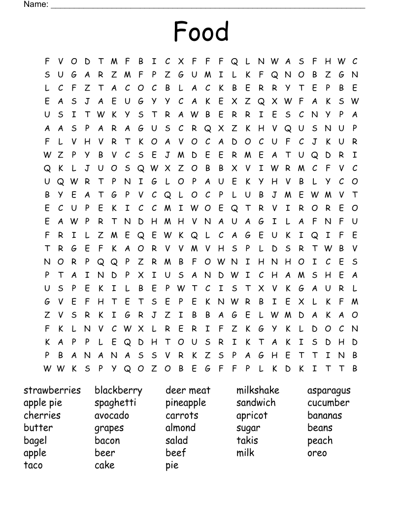 Food  Word Search