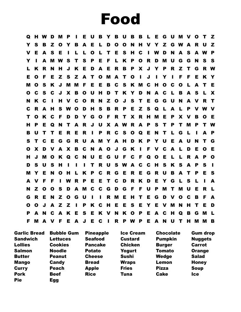 Food  Word Search