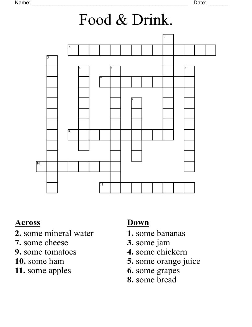 Food & Drink. Crossword