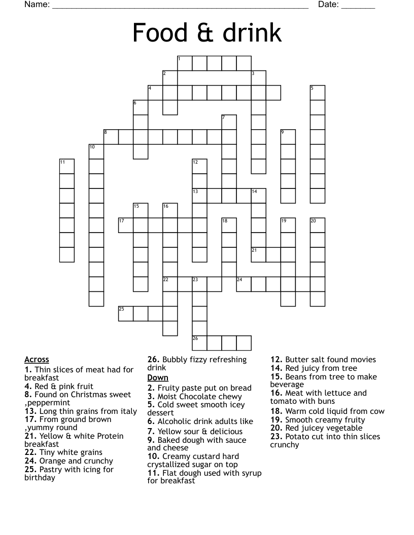 Food & drink Crossword