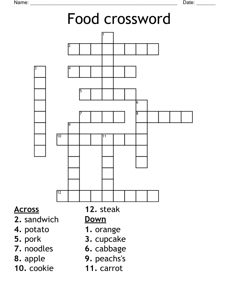 Food crossword