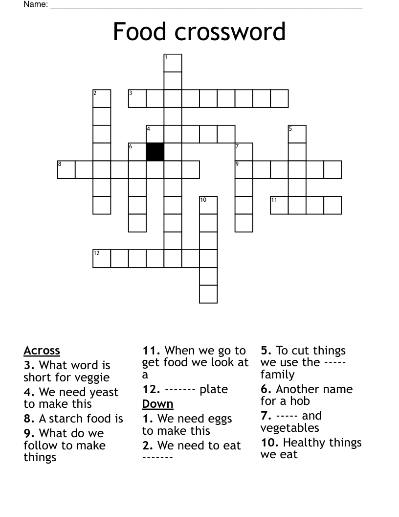 Food crossword 