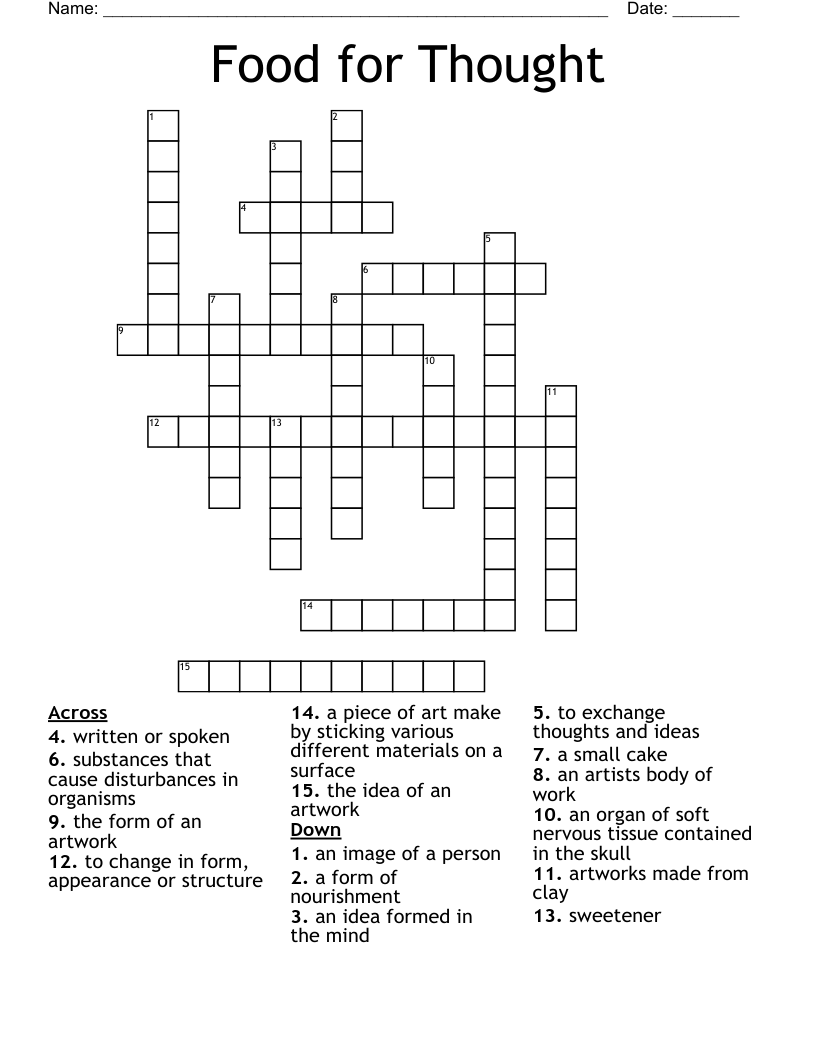 Food for Thought Crossword