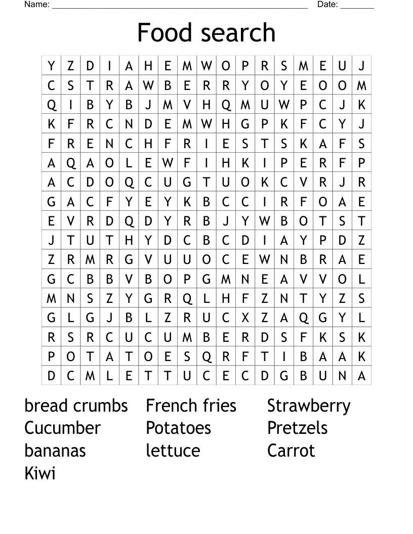 Food search Word Search