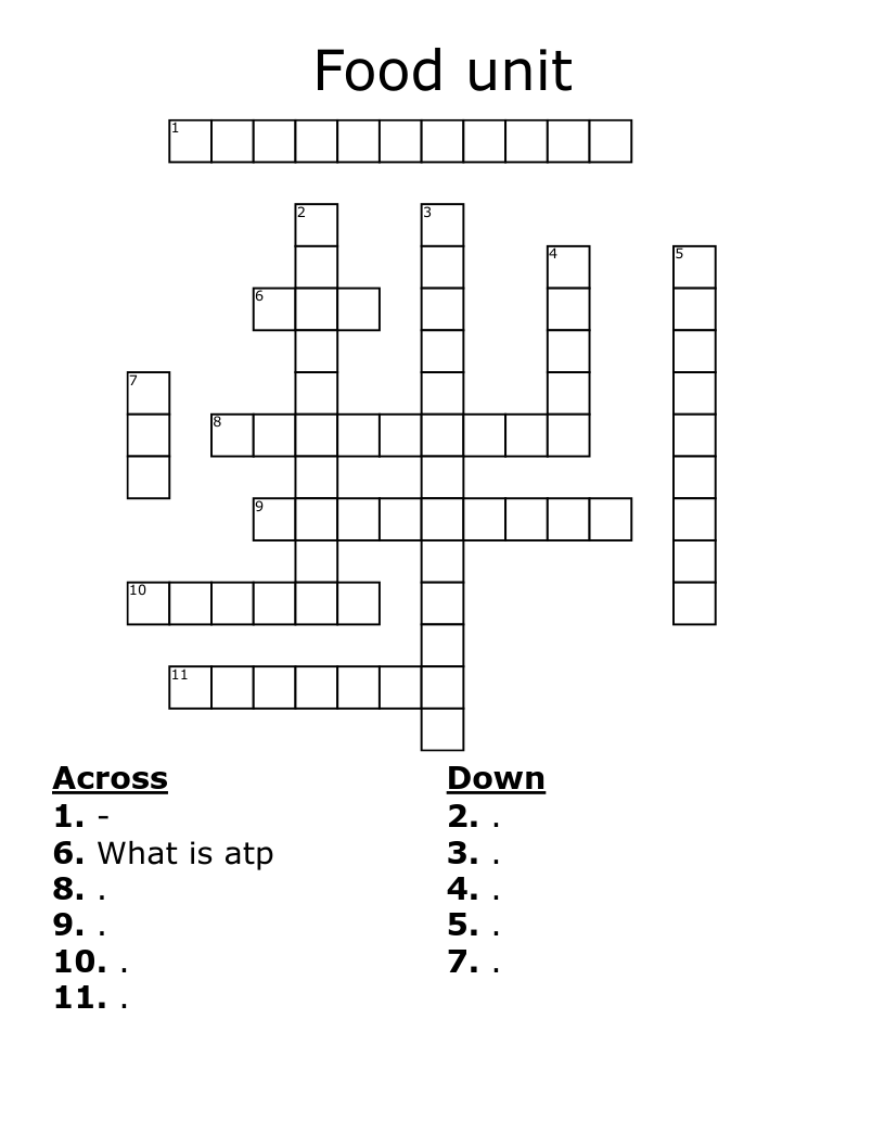 Food unit  Crossword