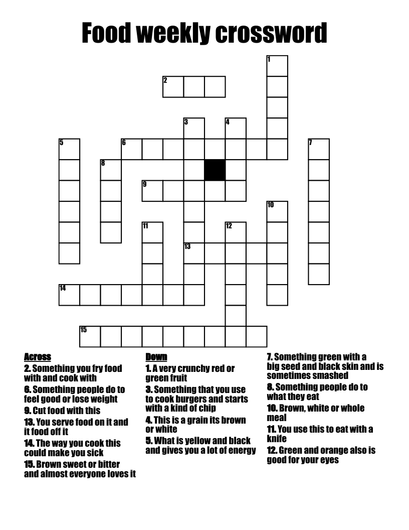 Food weekly crossword