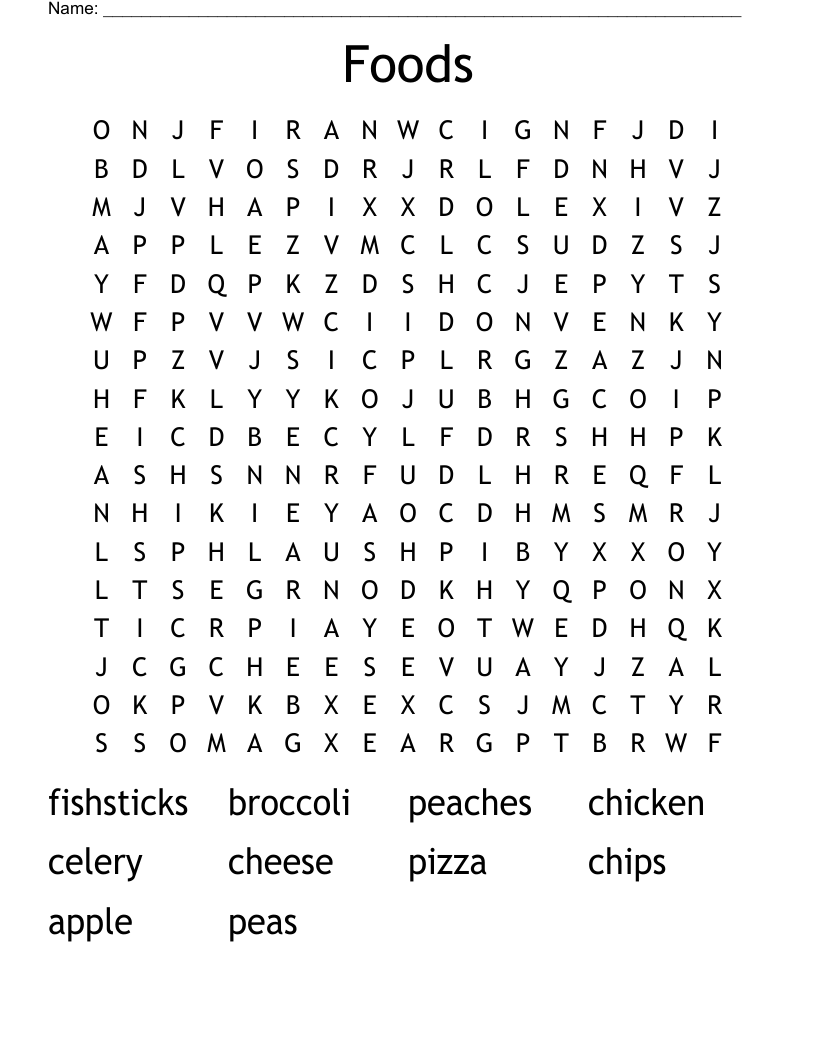 Foods Word Search