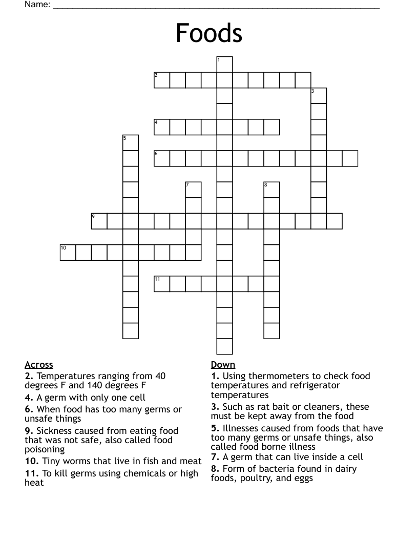 Foods Crossword