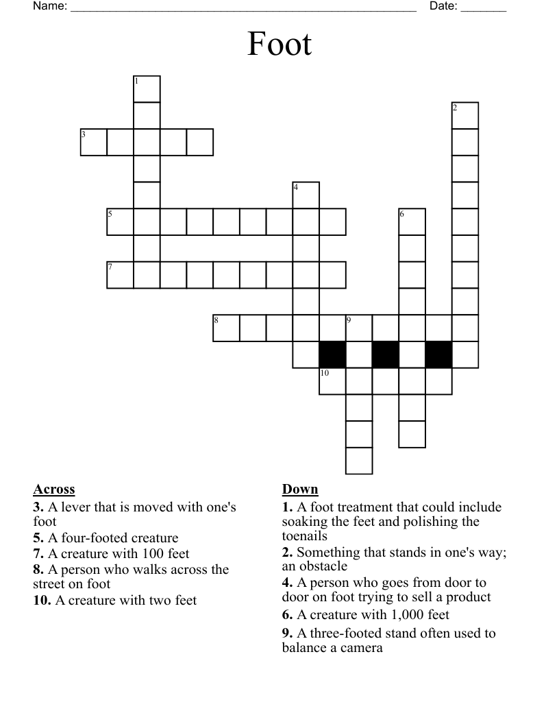 Foot Crossword