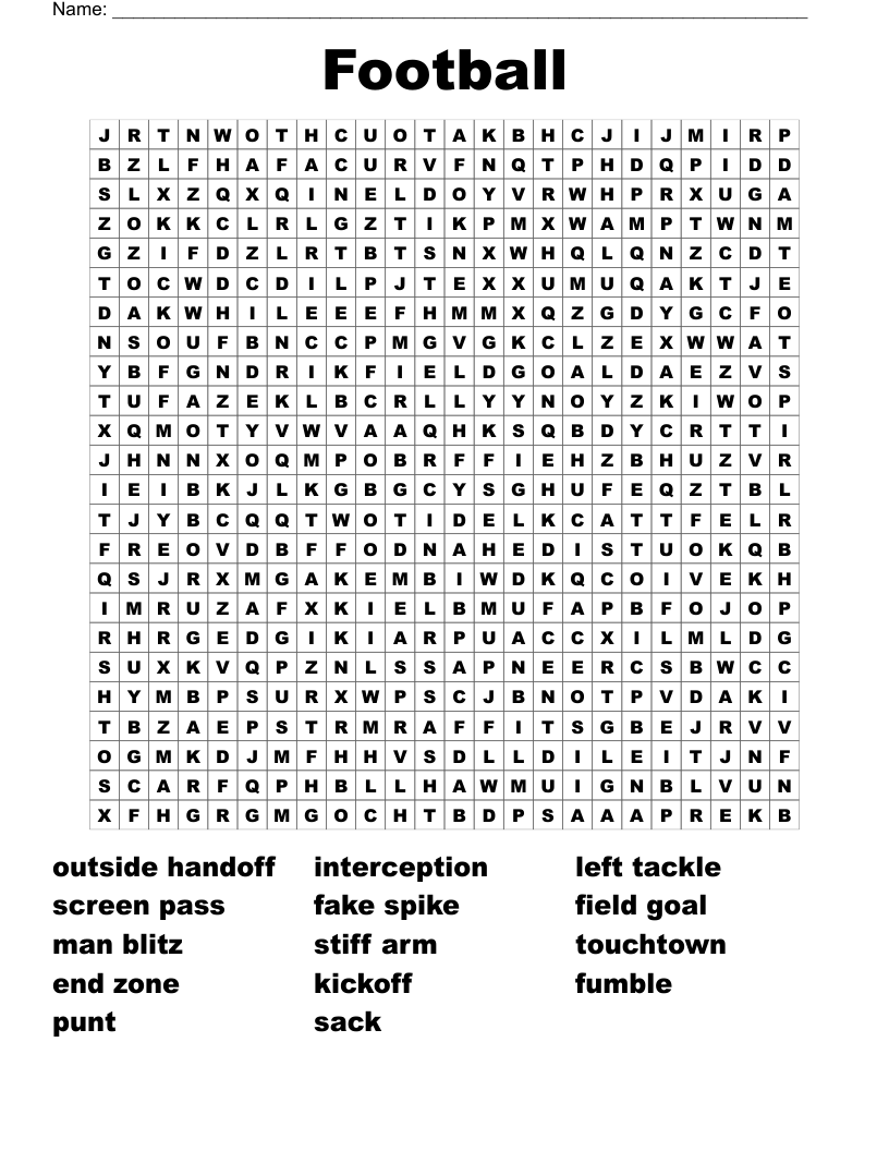 Football Word Search