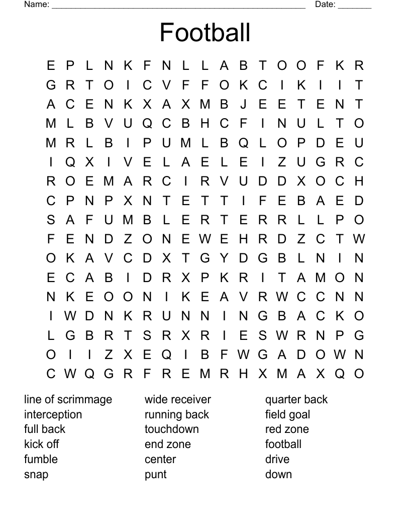 Football Word Search