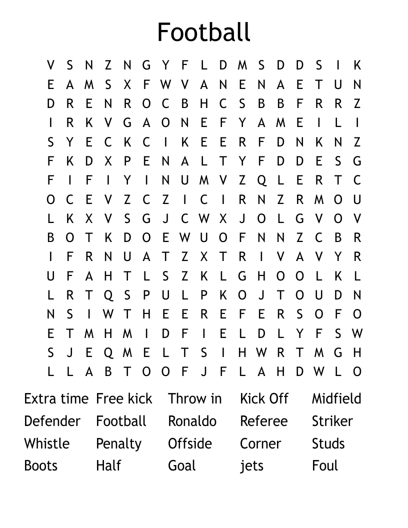 Football Word Search