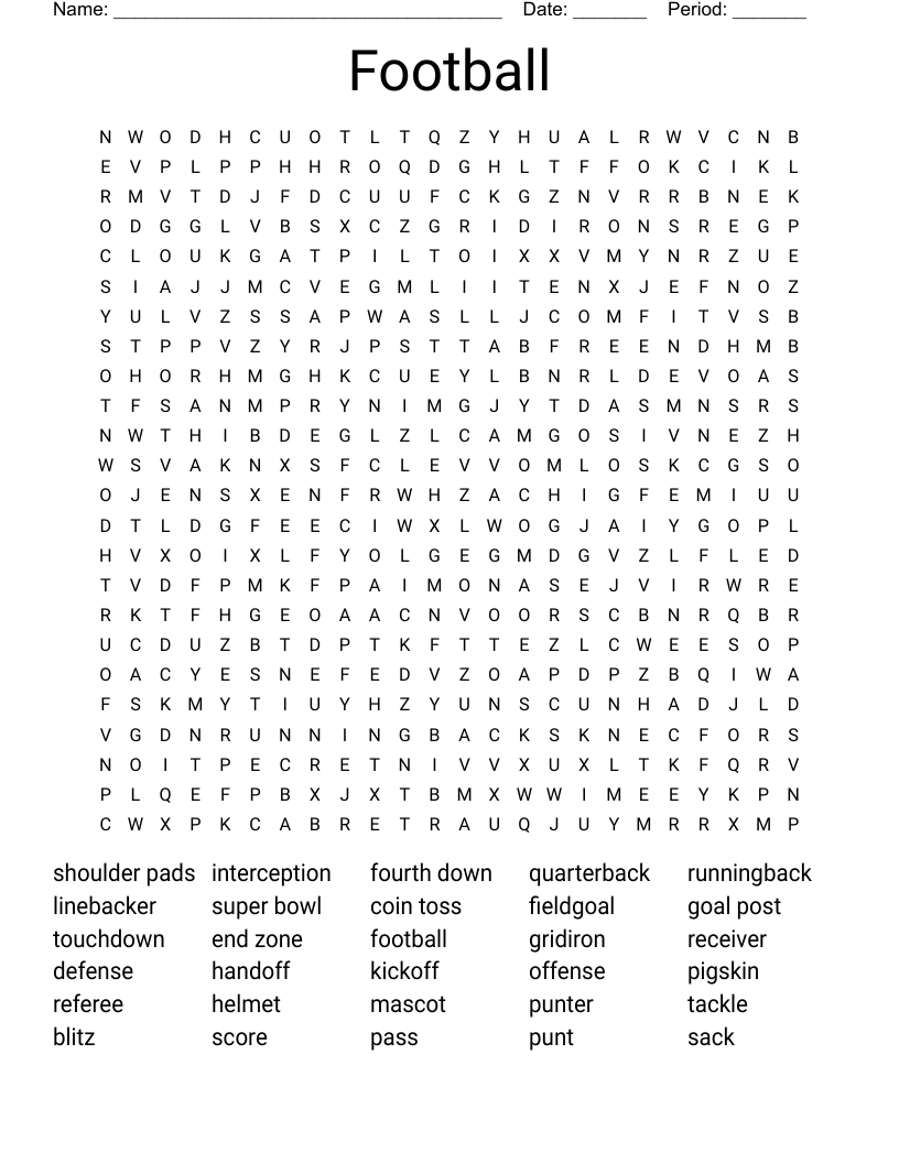 Football Word Search
