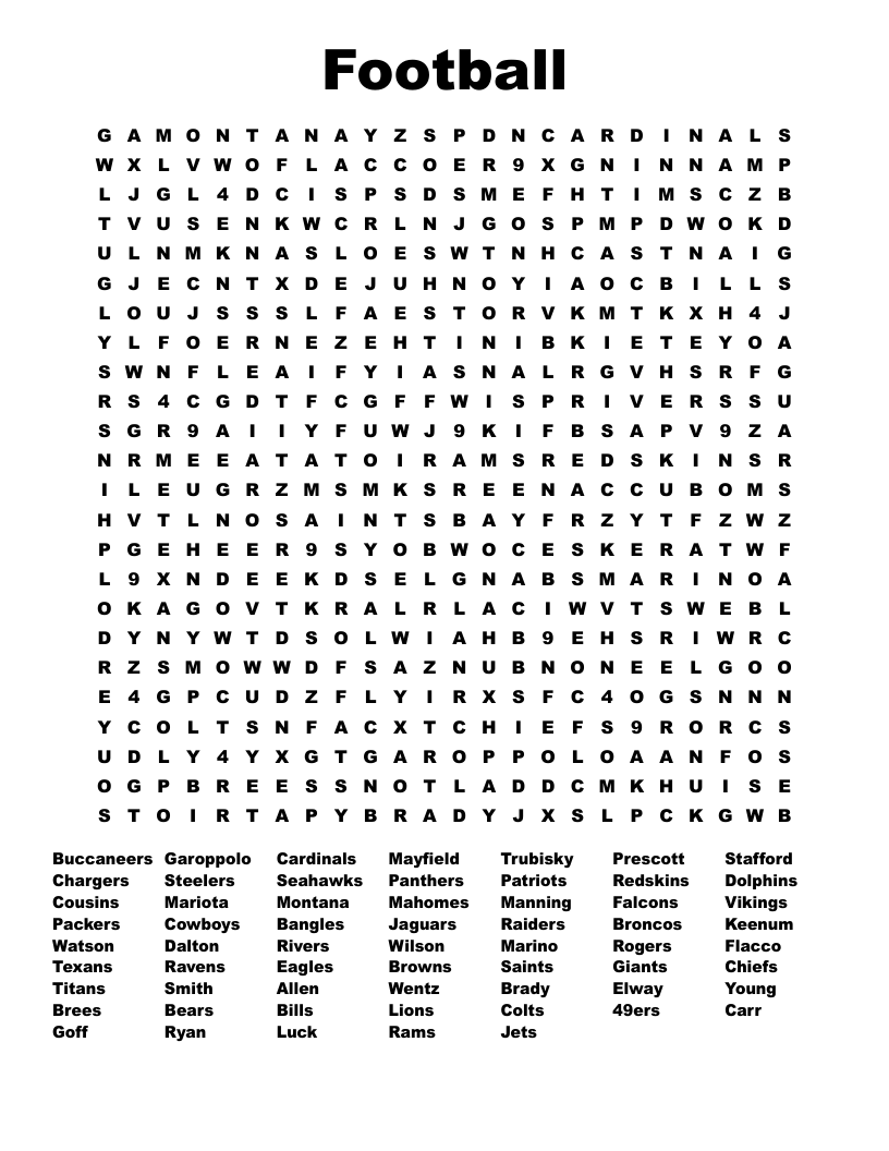 Football Word Search